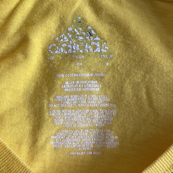 Yellow Adidas Long Sleeve T Shirt Small - Picture 5 of 5